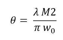 Equation. 1: Beam Divergence Equation