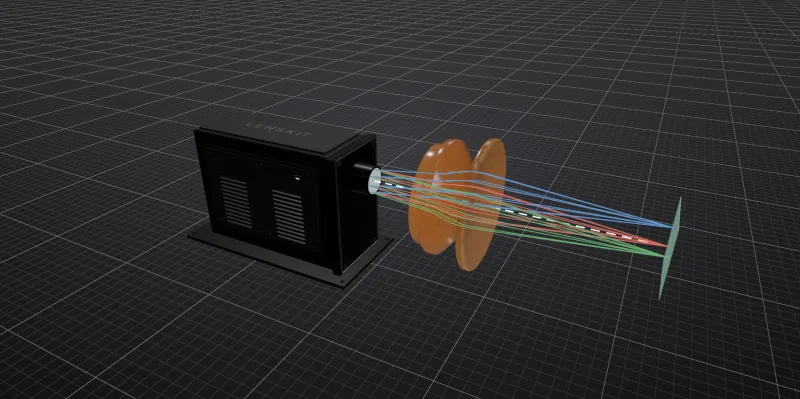 Layout of the three element scan lens starter system designed for 10.6 µm.